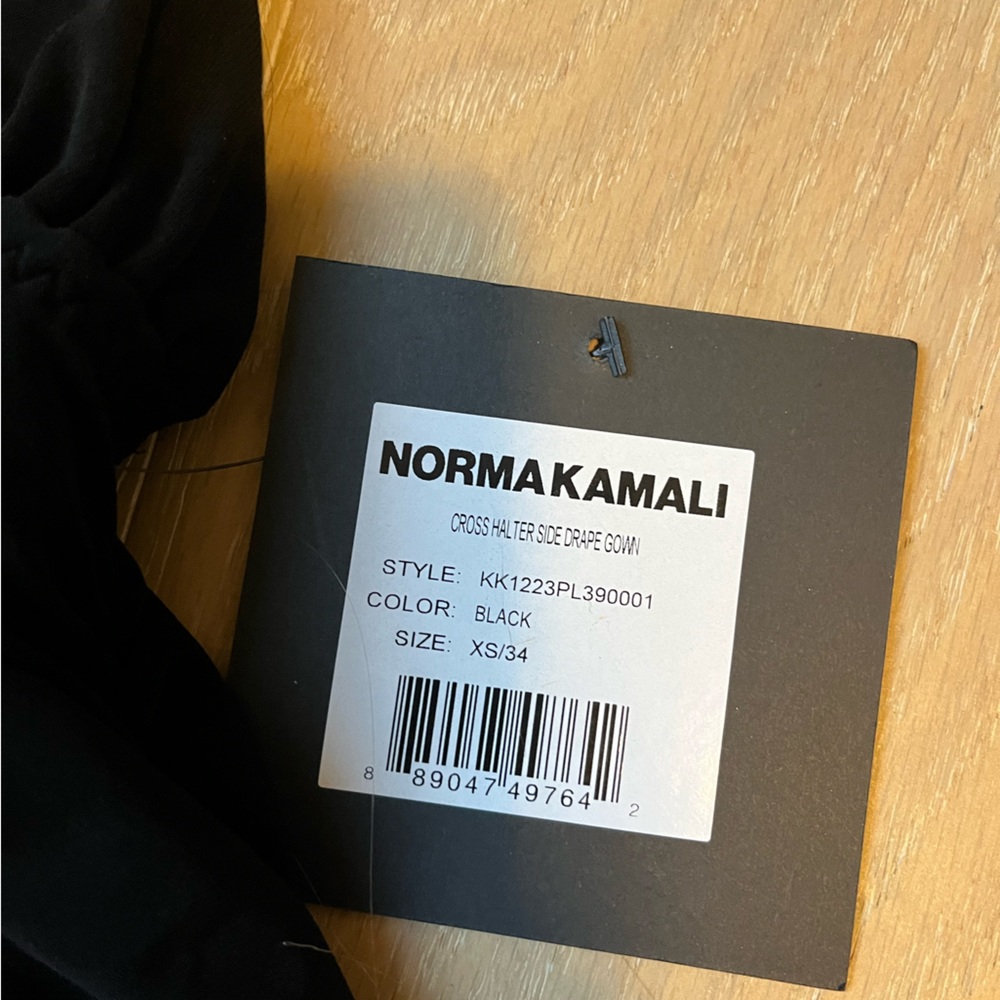 Norma Kamali Cross Halter Side Drape Black XS Revolve mini slit dress. Worn once - Picture 5 of 9